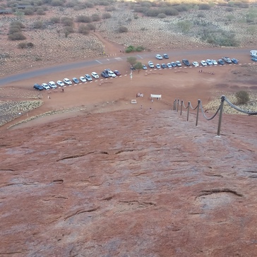 Handrail for the climb of Uluru