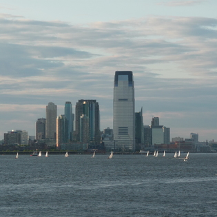 View from the Staten Island Ferries to Downtown Manhattan